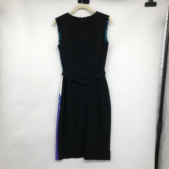 Peter Pilotto Blue Multicolor Patterned Sleeveless V-Neck Sheath Dress size 2 - Picture 3 of 16
